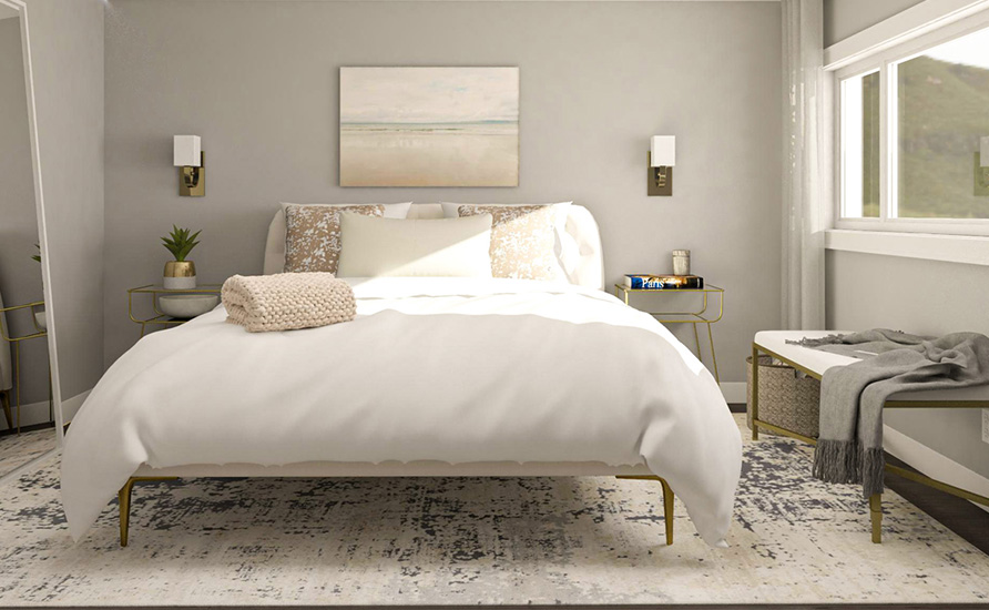 اتاق‌خوابی ساده و مدرن با دکوراسیون مدرن کانتمپروری