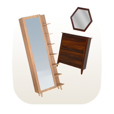 انواع جاکفشی آینه دار