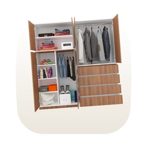 کمد لباس دو تیکه با امکان سفارشی‌سازی 