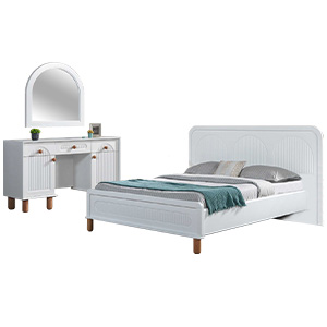 سرویس خواب سفید چوبی دونفره راشا