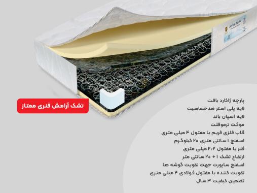 تشک رویال آسایش مدل آرامش فنری دونفره سایز 180 × 200