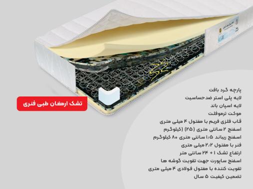 تشک رویال آسایش مدل ارمغان فنری دونفره سایز 180 × 200