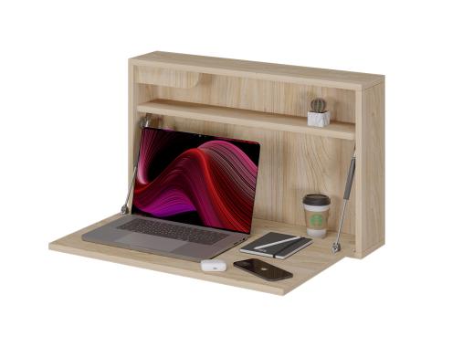 عکس میز تحریر تاشو ساده دیواری مستطیلی قفسه دار MT248