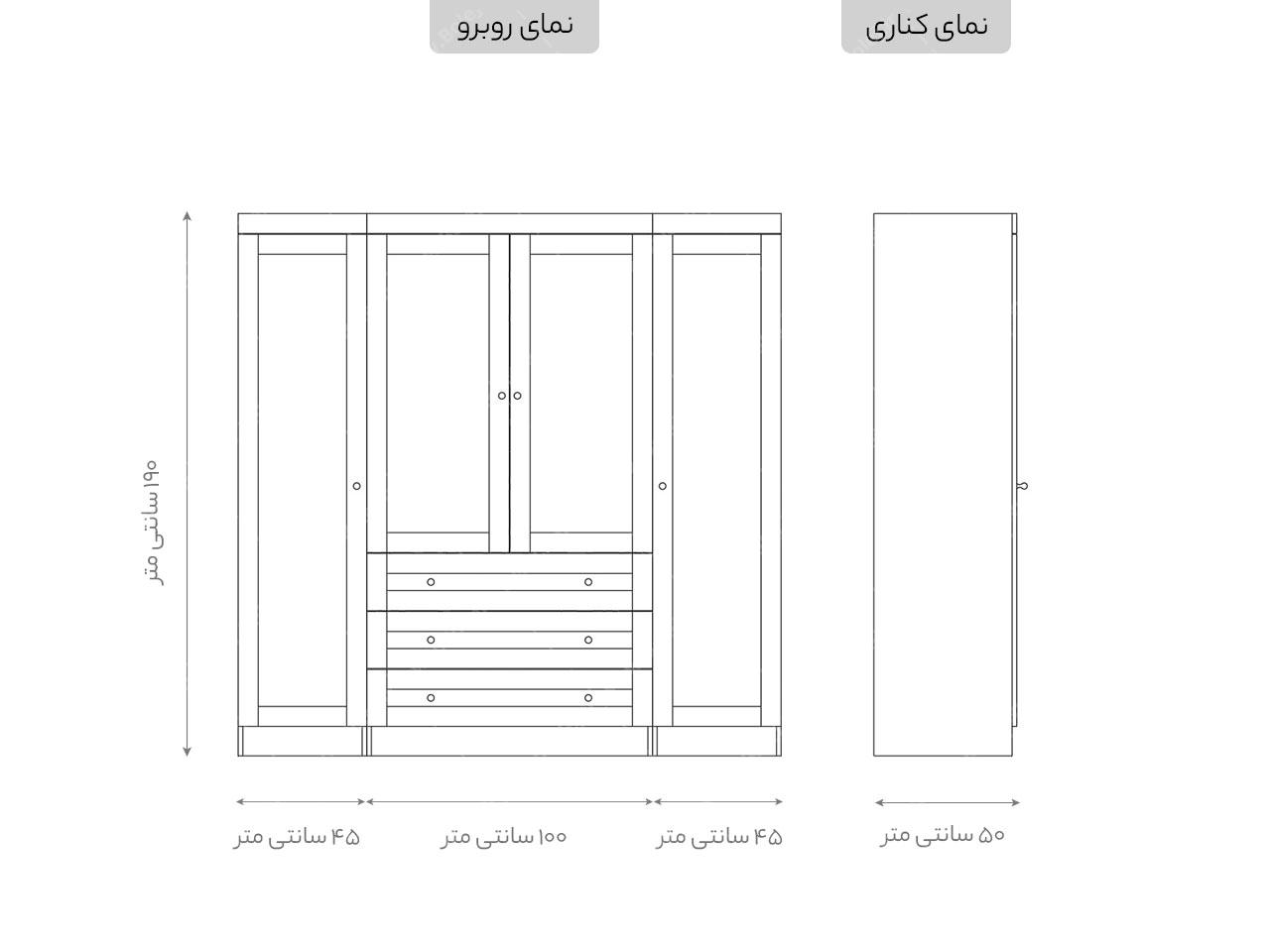 کمد سه تیکه وکیوم ساده DLM 112