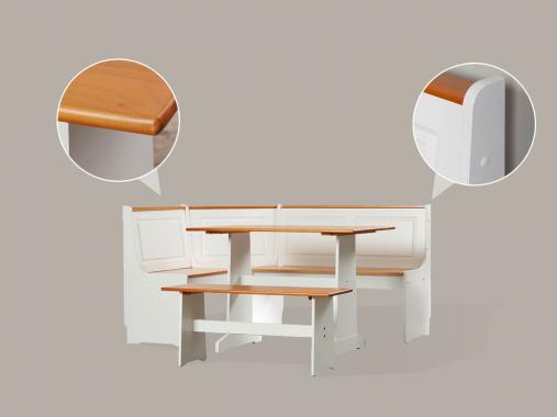 ست میز ناهار خوری و صندلی چوبی ال شکل 6 نفره SR 484