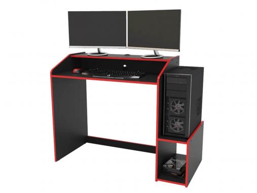 عکس میز کامپیوتر گیمینگ ساده قرمز مشکی MC57