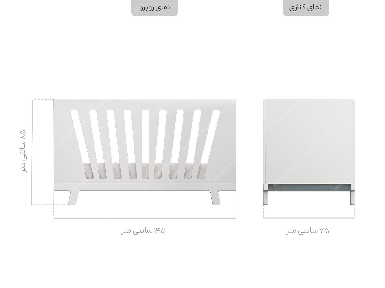 سرویس خواب نوزاد سفید ساده NB 624