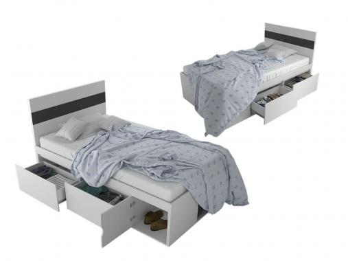 عکس تخت خواب یک نفره اسپرت عرض 120 کشودار BS950