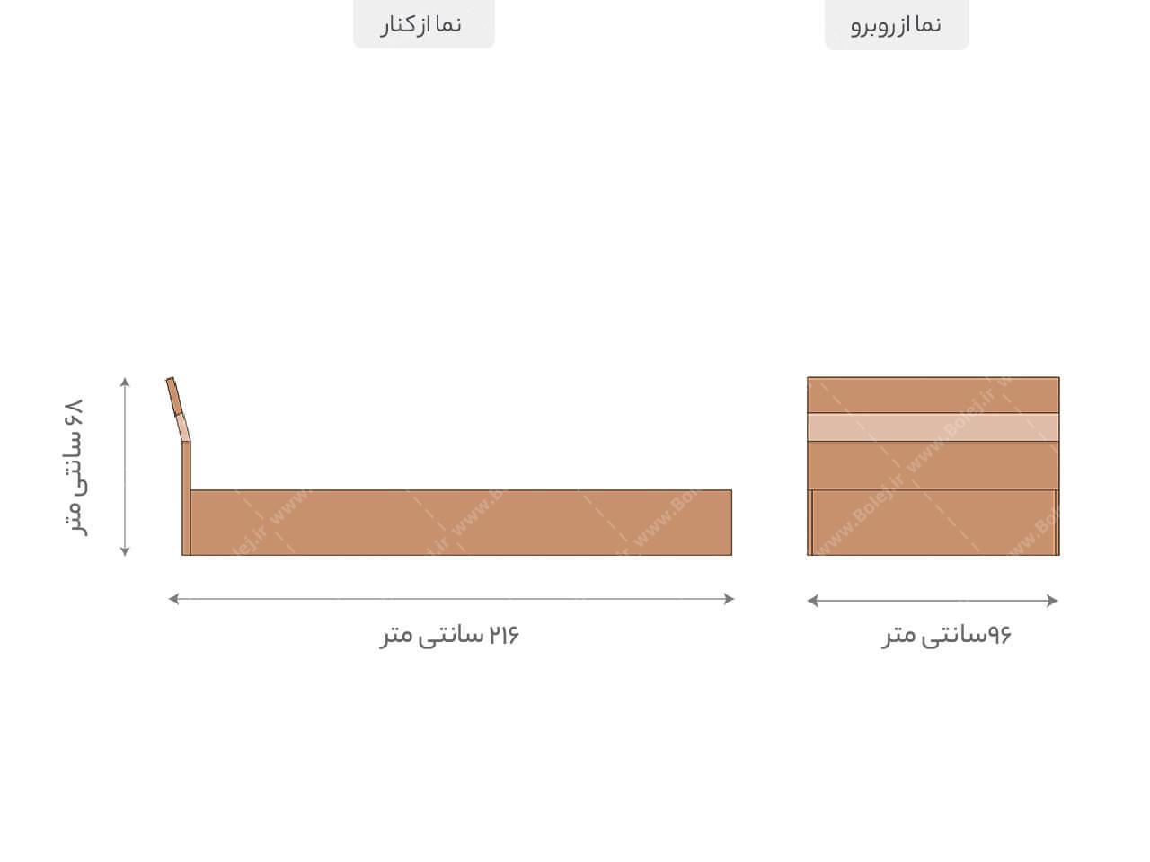 تصویر تخت خواب تک نفره اسپرت عرض 90 ساده BS944