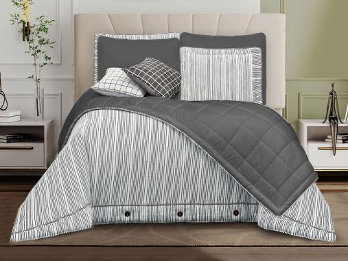 عکس سرویس روتختی 8 تکه سفید مشکی RT238