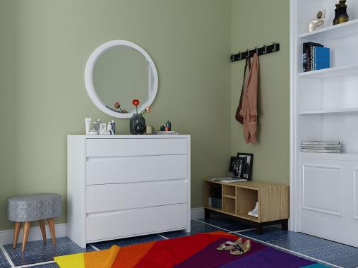 عکس دراور آینه دار مدرن چهار کشو DR284