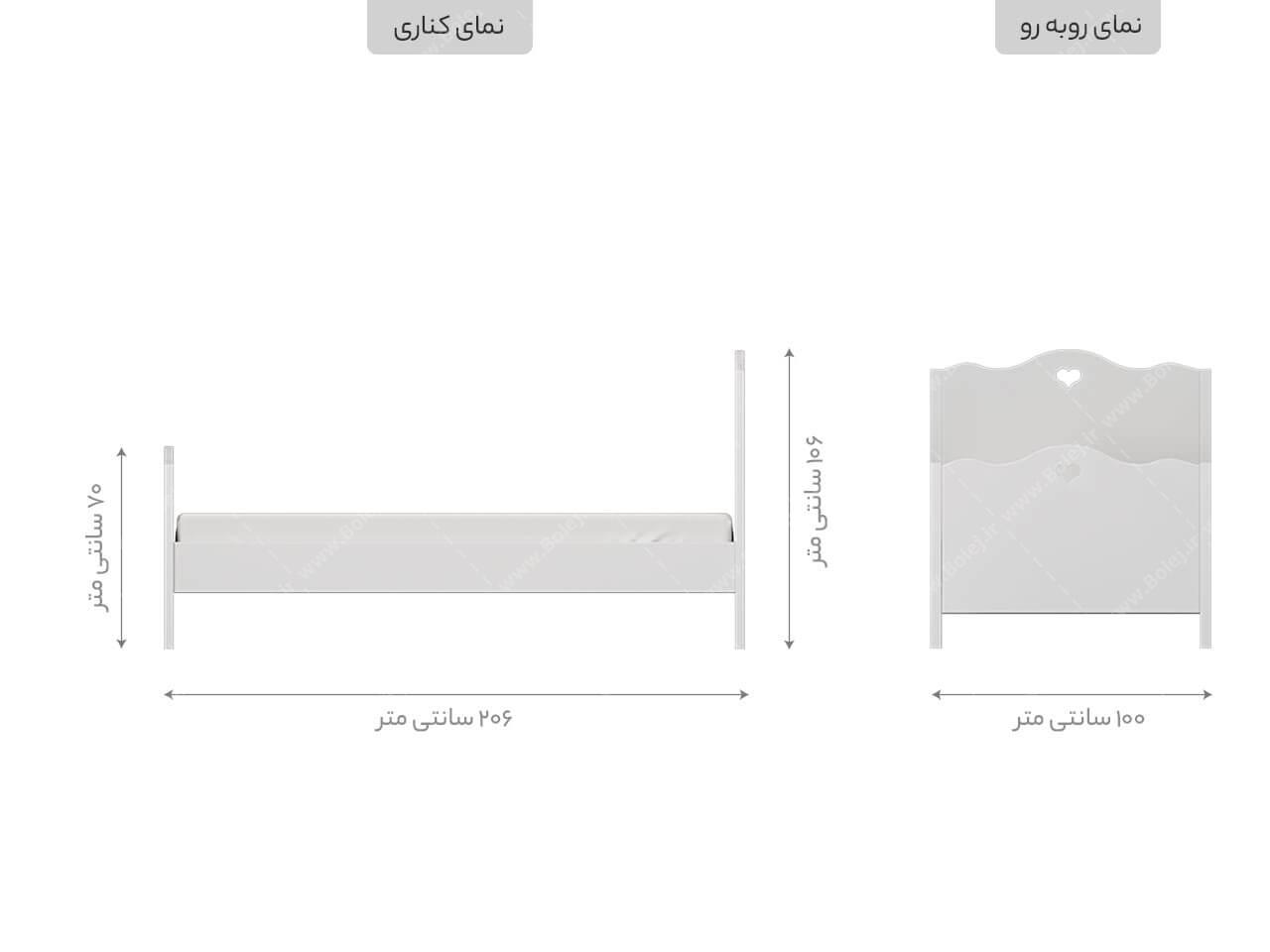 عکس ست تخت و کمد دخترانه سفید نوجوان برکه 3