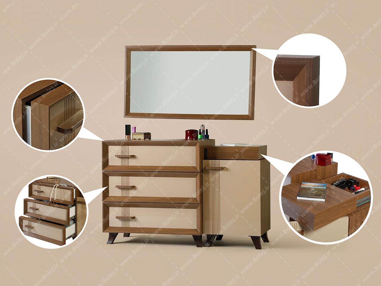 میز آرایش mdf دو رنگ آرین