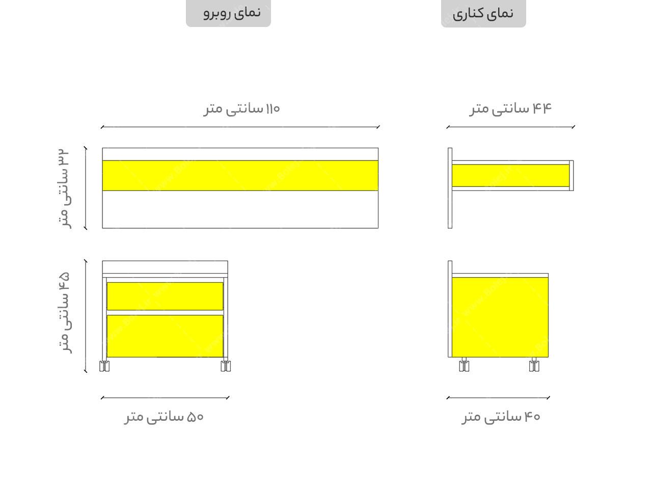 عکس میز تحریر مدرن دیواری فایل دار دو رنگ قهوه ای مشکی WT 530