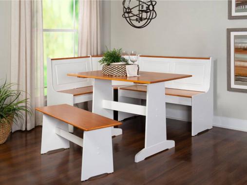 ست میز ناهار خوری و صندلی چوبی ال شکل 6 نفره SR 484