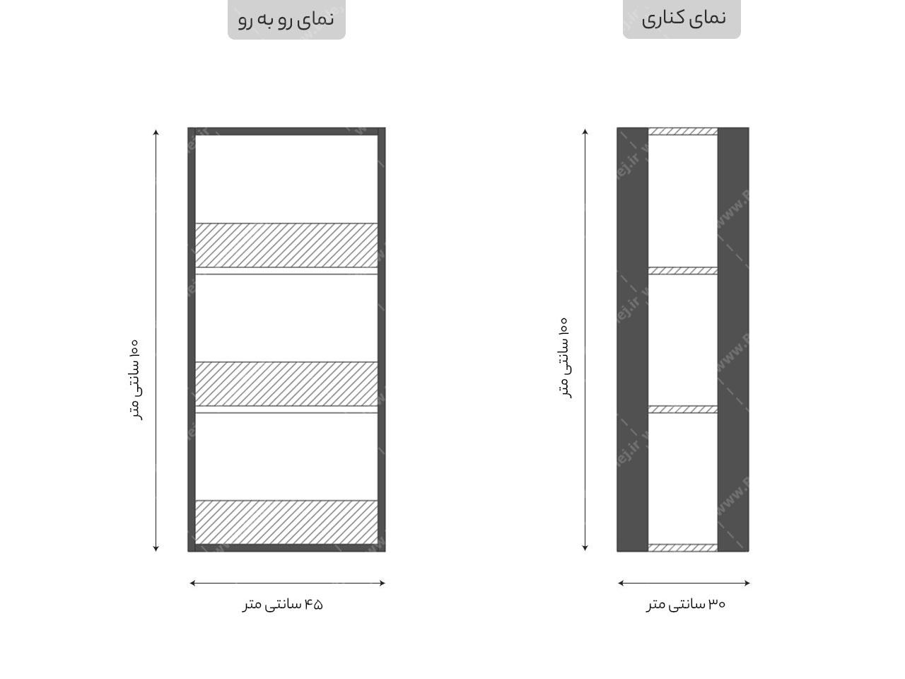 عکس قفسه کتاب ساده مدل B44