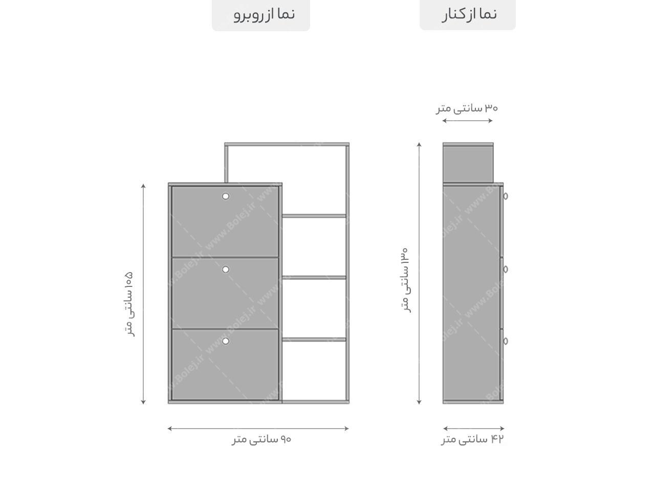 عکس جاکفشی آپارتمانی mdf مدل KF901