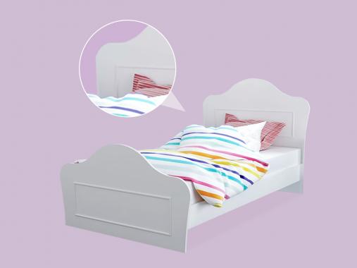 عکس تخت خواب دخترانه سفید مدل BS984