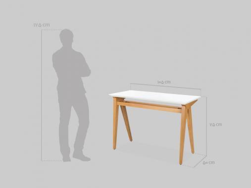 عکس میز تحریر ساده چوبی سفید قهوه ای M270