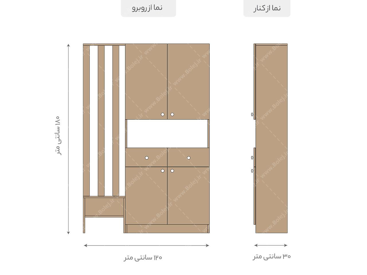 عکس پارتیشن خانگی ام دی اف جالباسی دار HPM 212