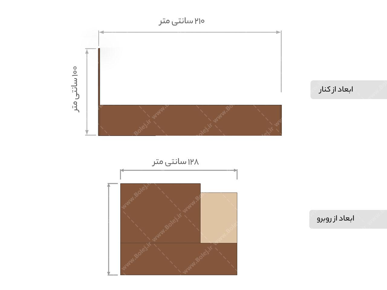 عکس طرح تخت خواب یک نفره قهوه ای دیبا