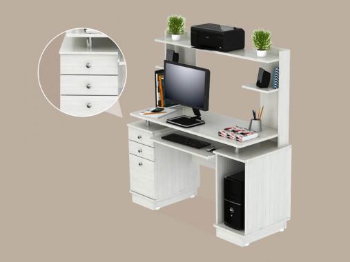 عکس میز کامپیوتر ساده حرفه ای قفسه دار MC55