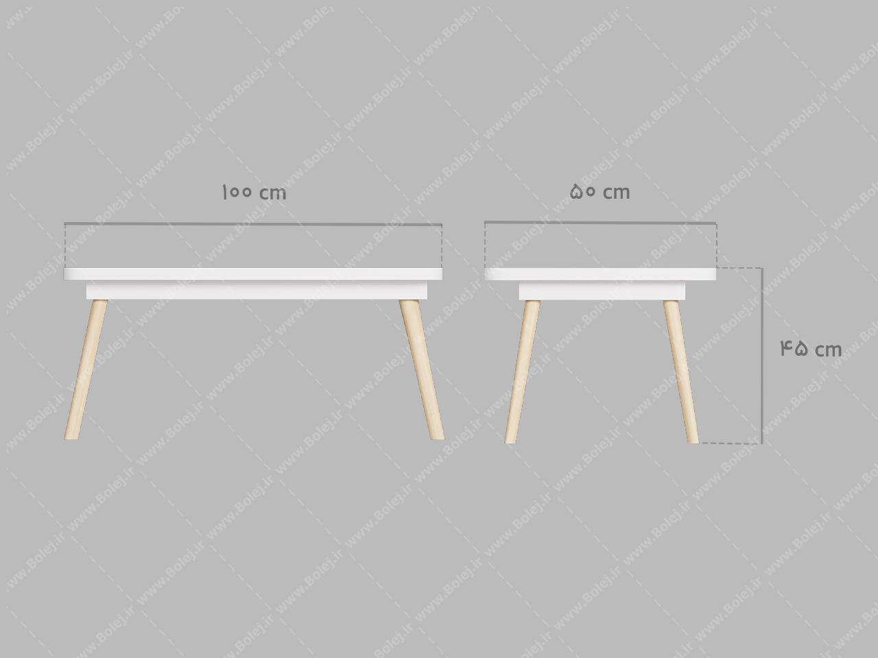 عکس میز تحریر نشسته ساده پایه چوبی MS404