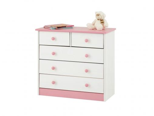 عکس دراور کودک دخترانه پنج کشو سفید صورتی DR270