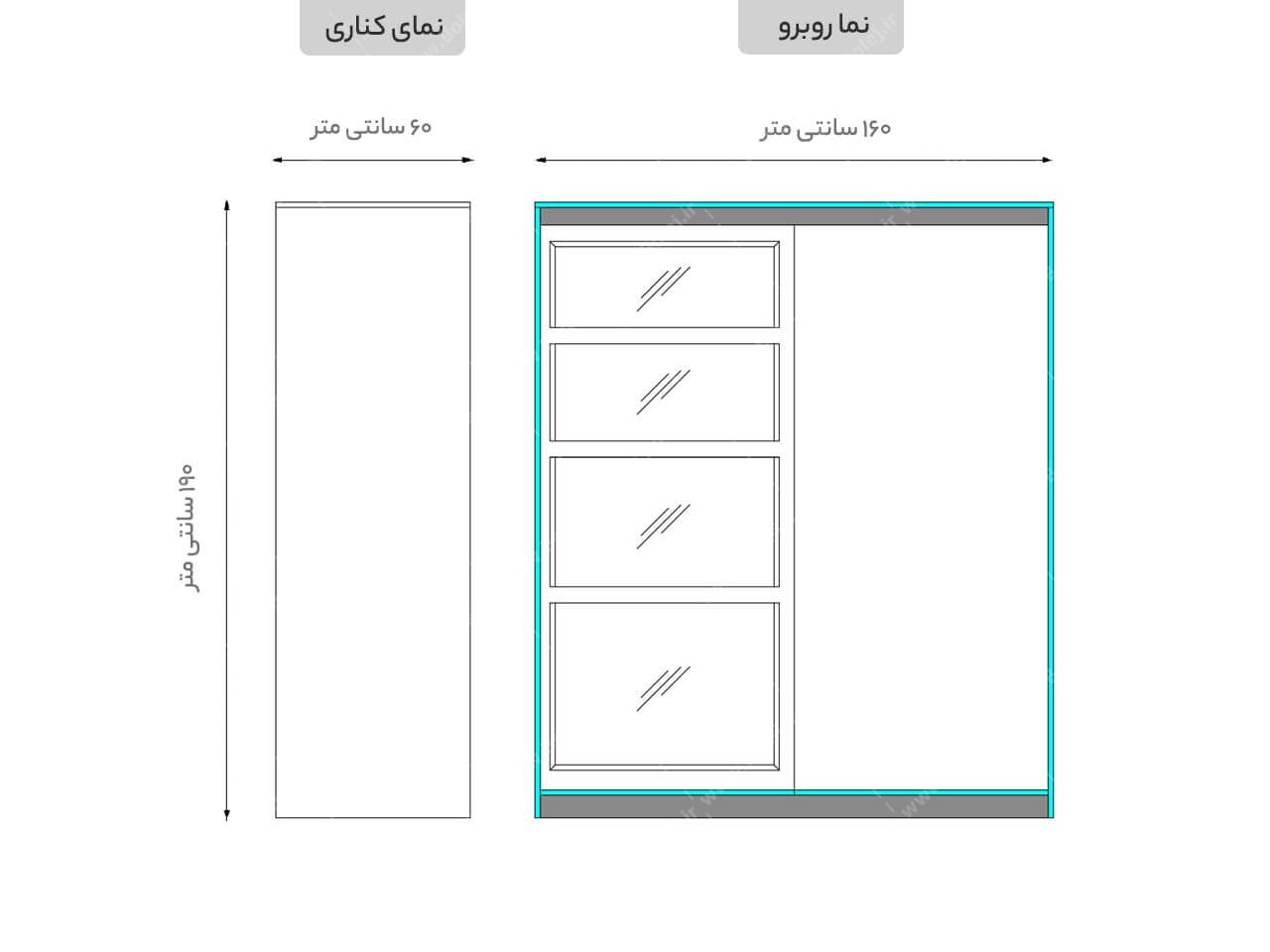 کمد لباس درب ریلی KR14