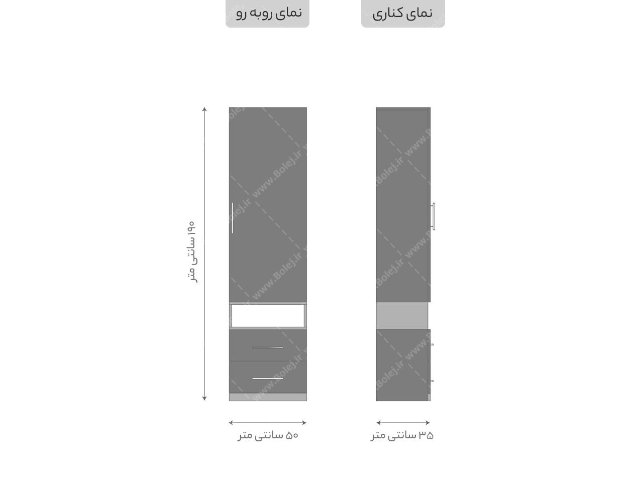 عکس کمد لولایی تک درب دو کشو ST 812