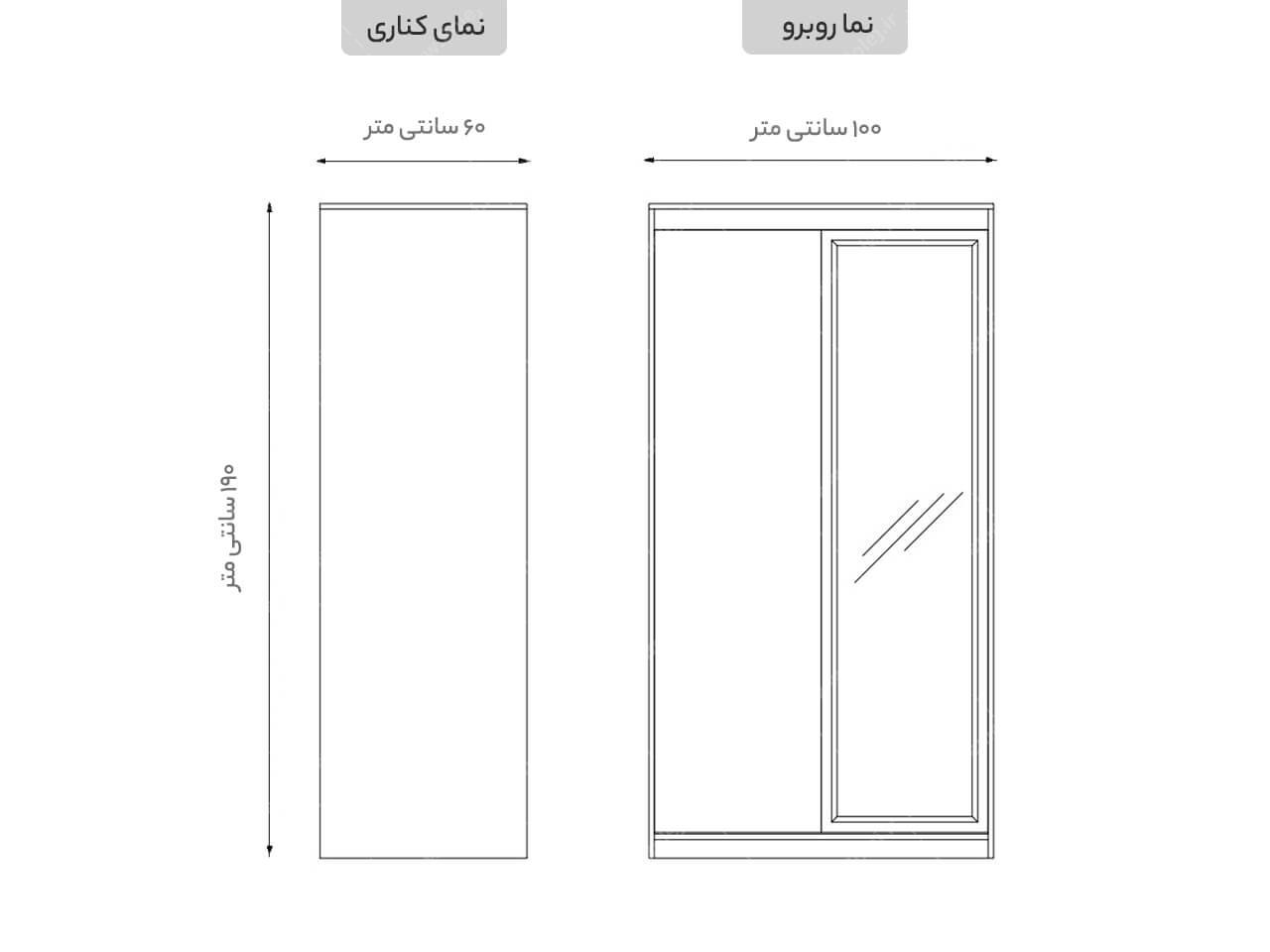 کمد لباس درب ریلی KR19