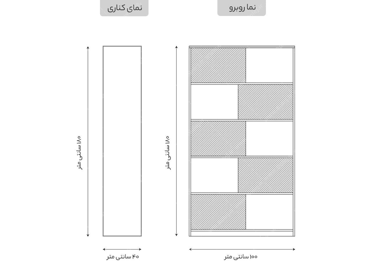 عکس کتابخانه خانگی درب دار B5