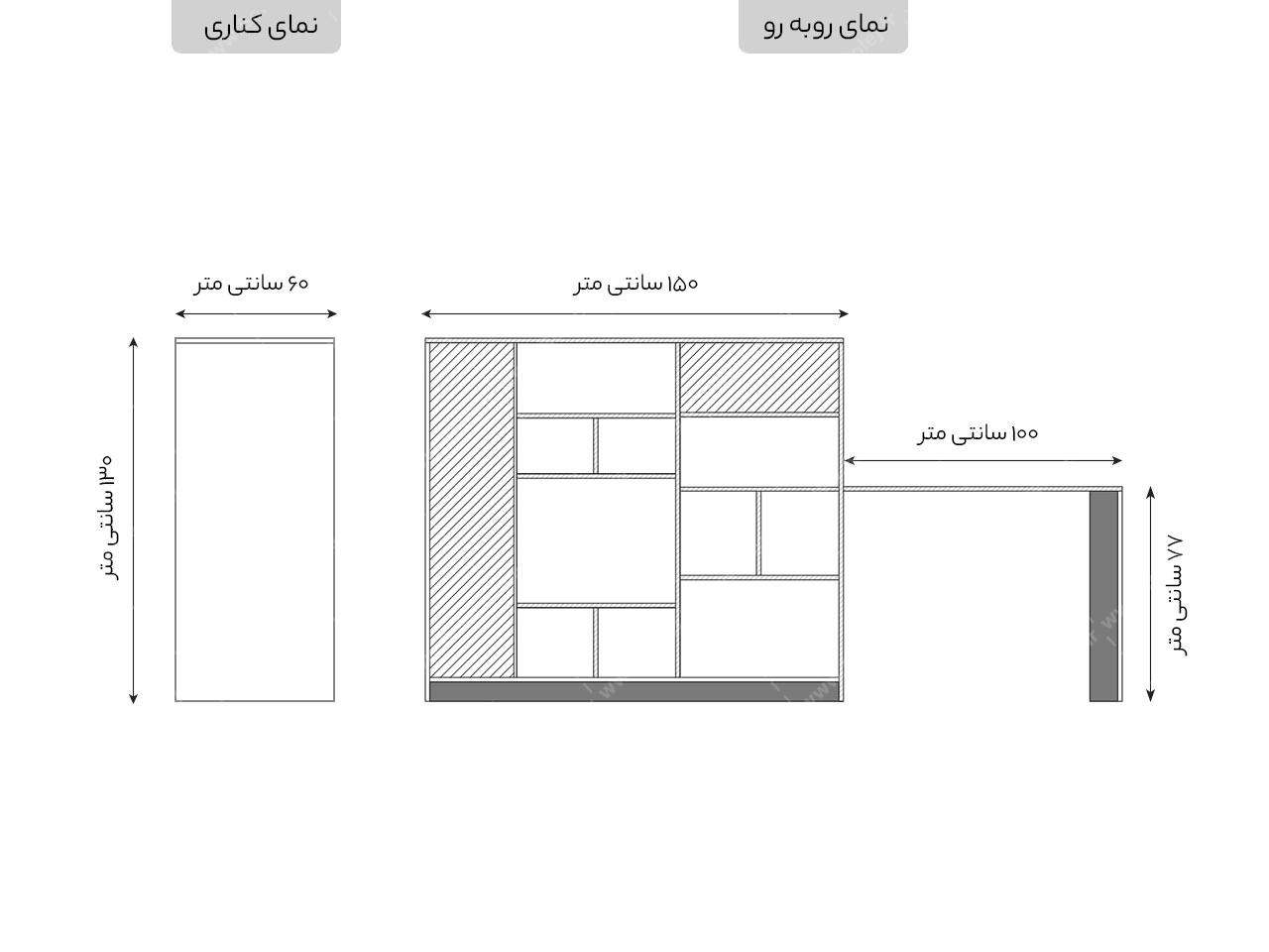 عکس میز کامپیوتر کتابخانه دار MC 10