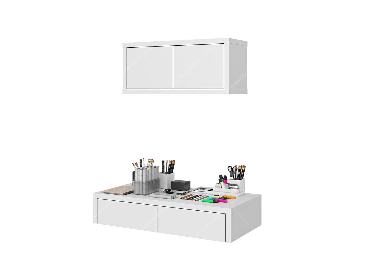 عکس میز تحریر مدرن دیواری کتابخانه دار ام دی اف WT 526
