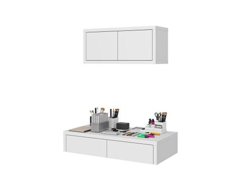 عکس میز تحریر مدرن دیواری کتابخانه دار ام دی اف WT 526