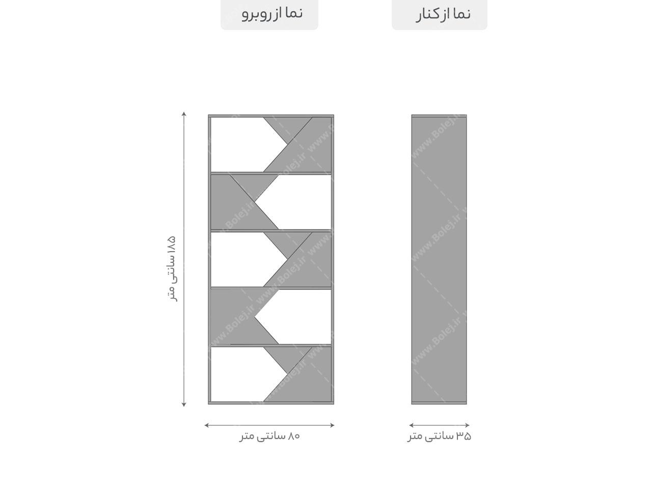 عکس کتابخانه خانگی فانتزی ایستاده 5 طبقه B107