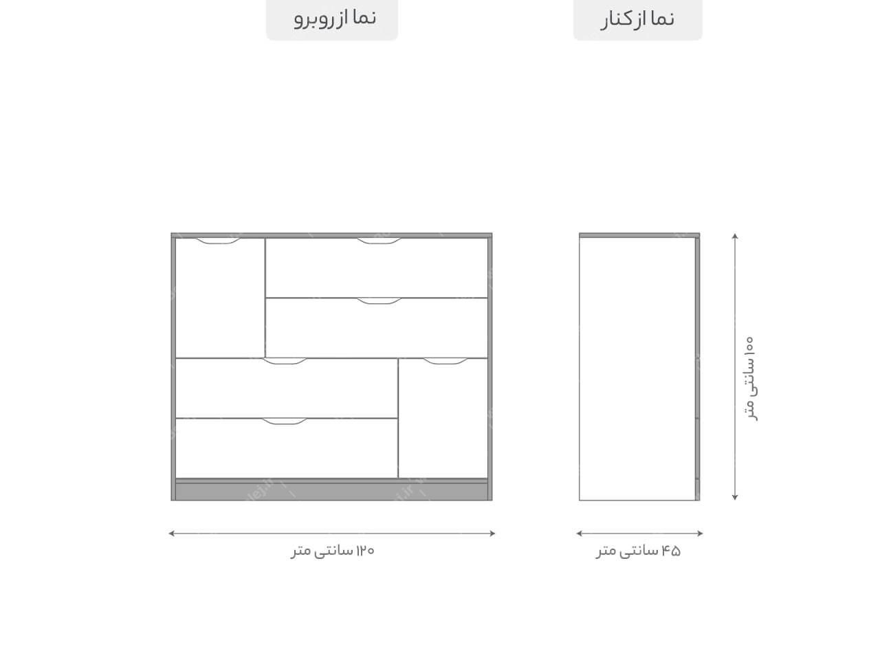 عکس دراور مدرن ام دی اف 6 کشو DR246