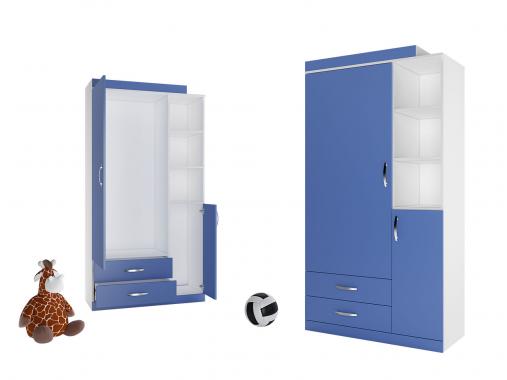 عکس کمد لباس نوجوان پسرانه آبی سفید DL282