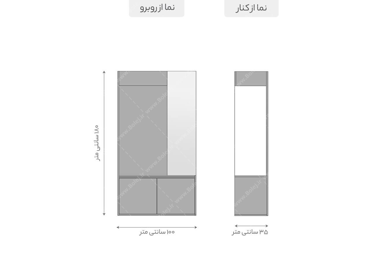 عکس جالباسی آینه دار مدرن BL416