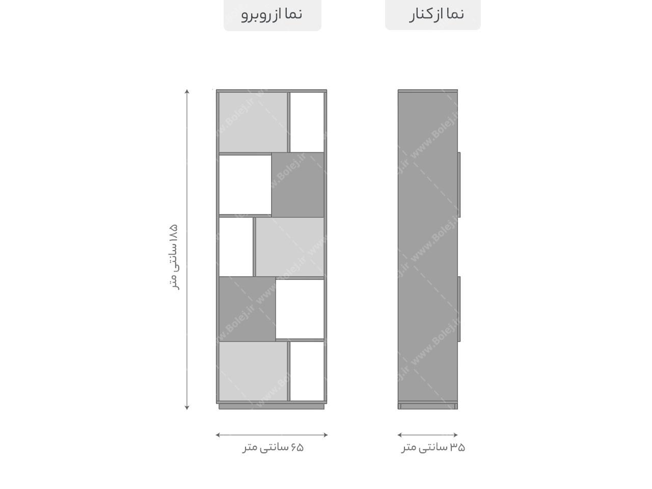 عکس کتابخانه ساده و کوچک درب دار B113