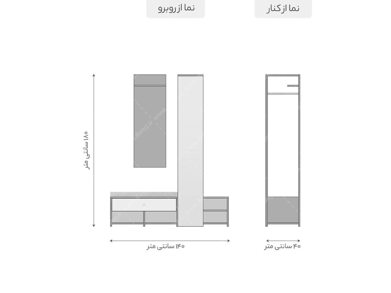 عکس جالباسی ایستاده نشیمن دار مدرن BL 436