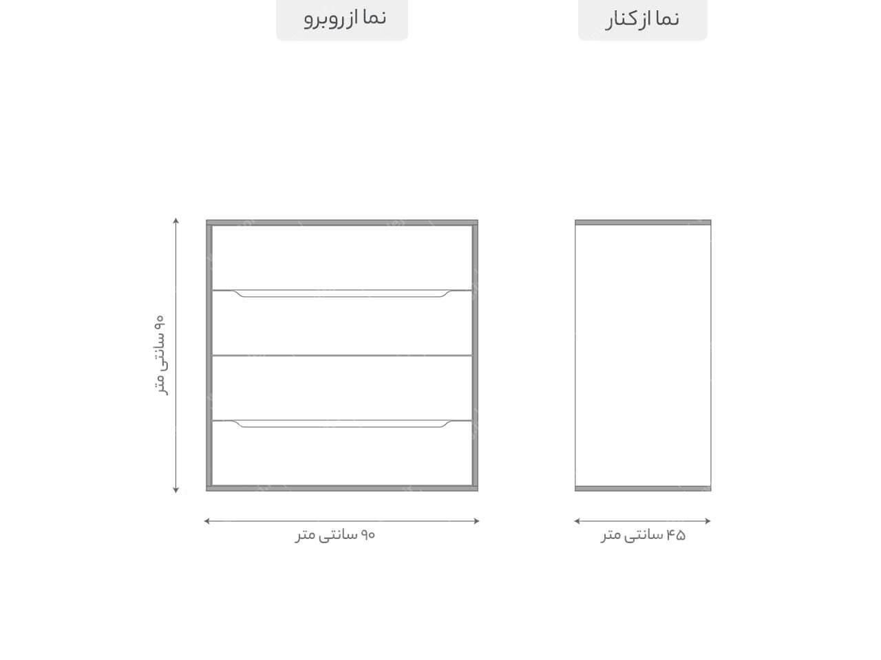 عکس دراور ساده چهار کشو ام دی اف DR256