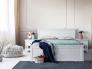 عکس تختخواب دو نفره چوبی سفید نکیسا