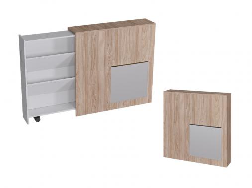 عکس جاکفشی آپارتمانی باریک چرخ دار KF762