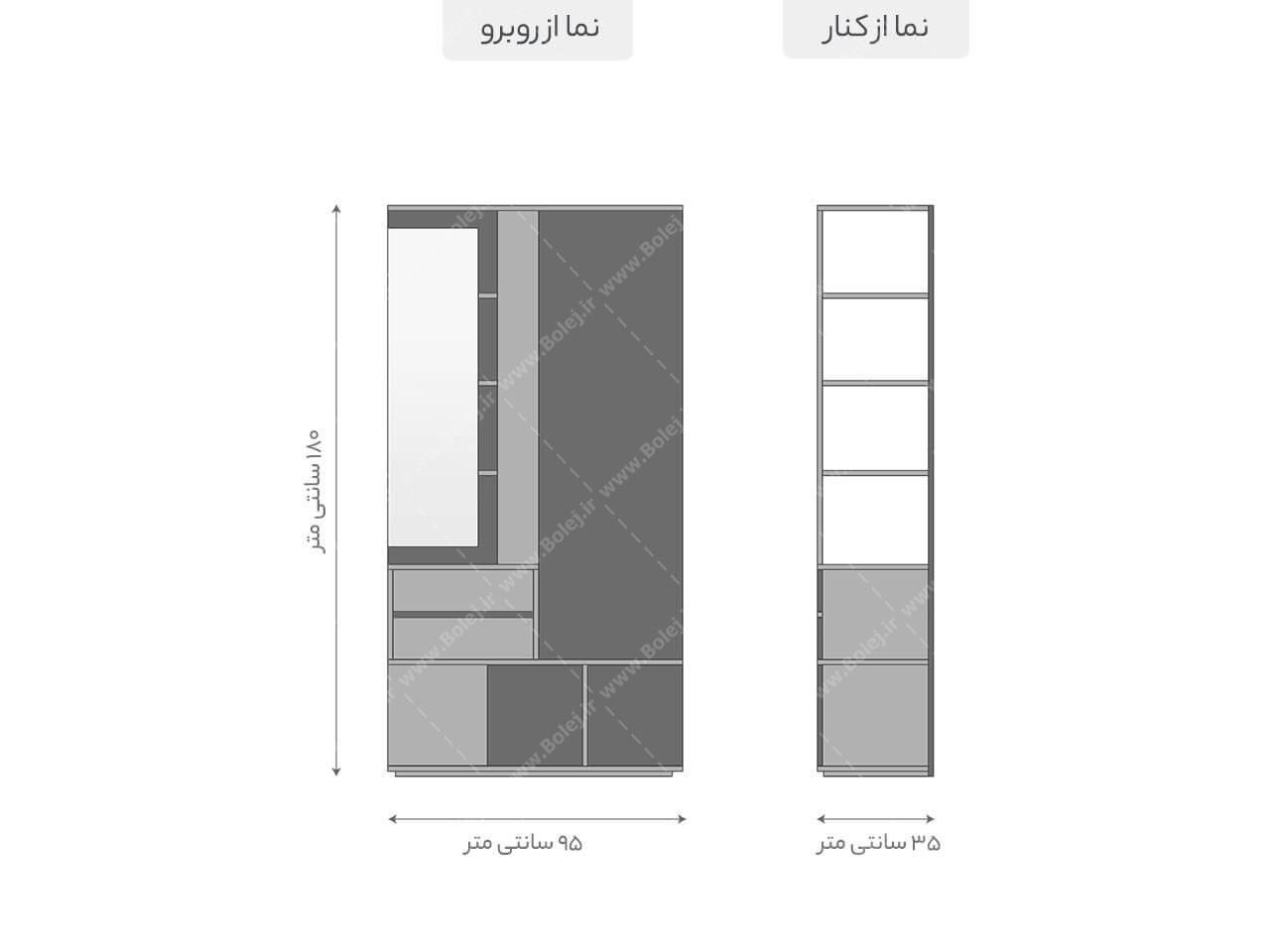 عکس جالباسی ایستاده مدرن ام دی اف BL414