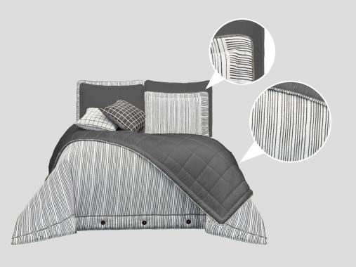 عکس سرویس روتختی 8 تکه سفید مشکی RT238