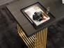 عکس میز تحریر مدرن و شیک پایه استیل طلایی مشکی M354