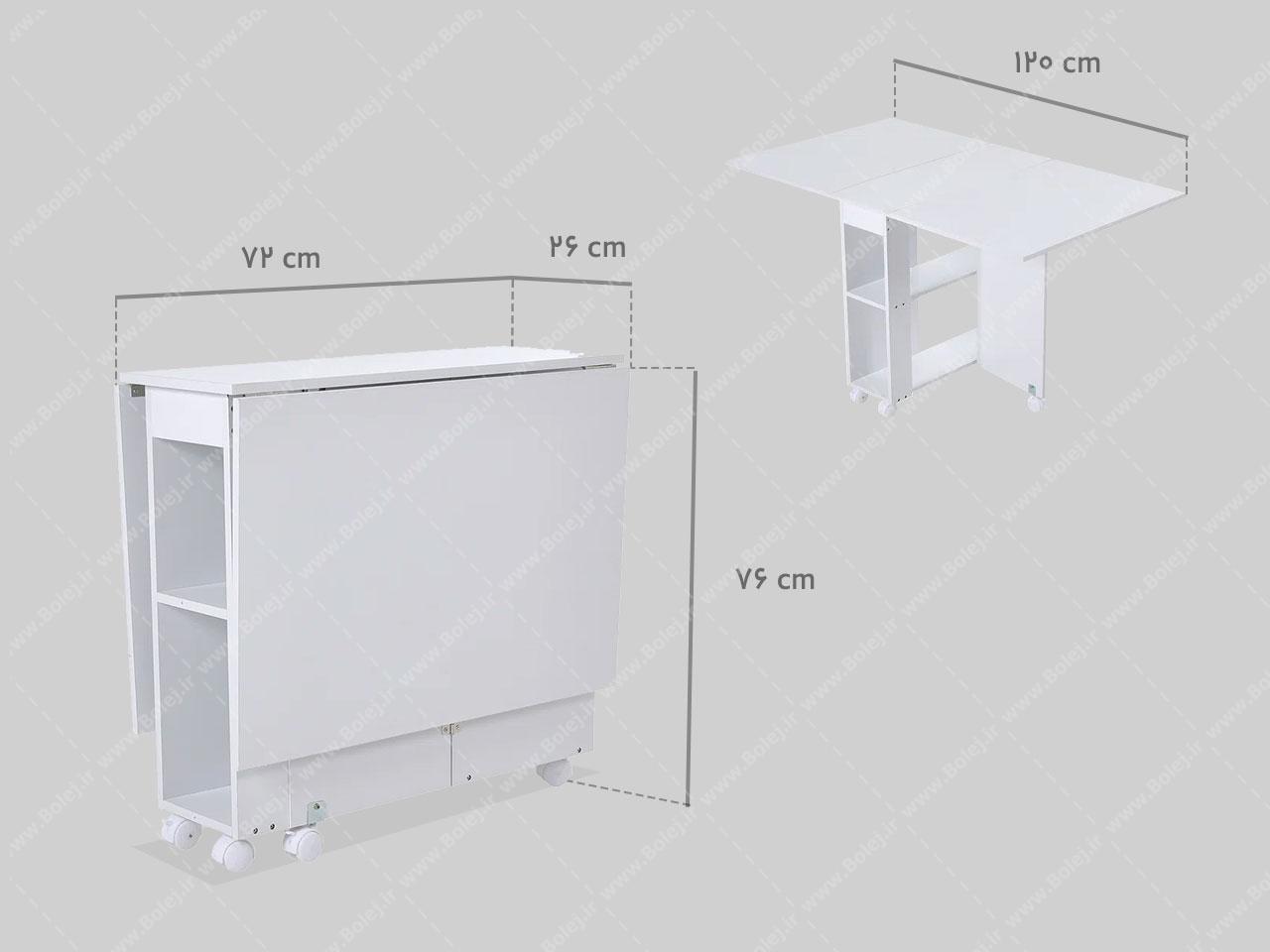 عکس میز ناهارخوری کمجا تاشو نیمکتی چرخدار TDM219