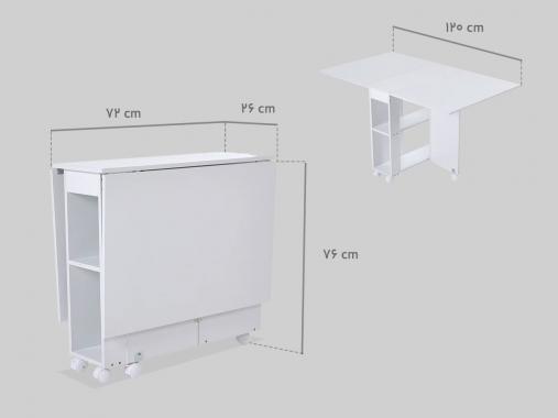 عکس میز ناهارخوری کمجا تاشو نیمکتی چرخدار TDM219