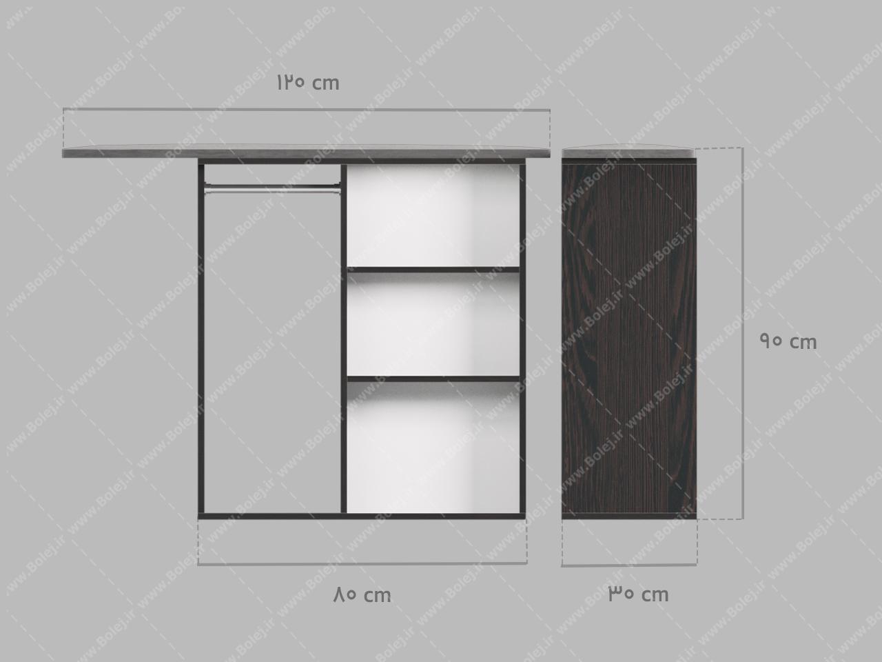 عکس میز اتو بلند قهوه ای تیره ام دی اف MR717